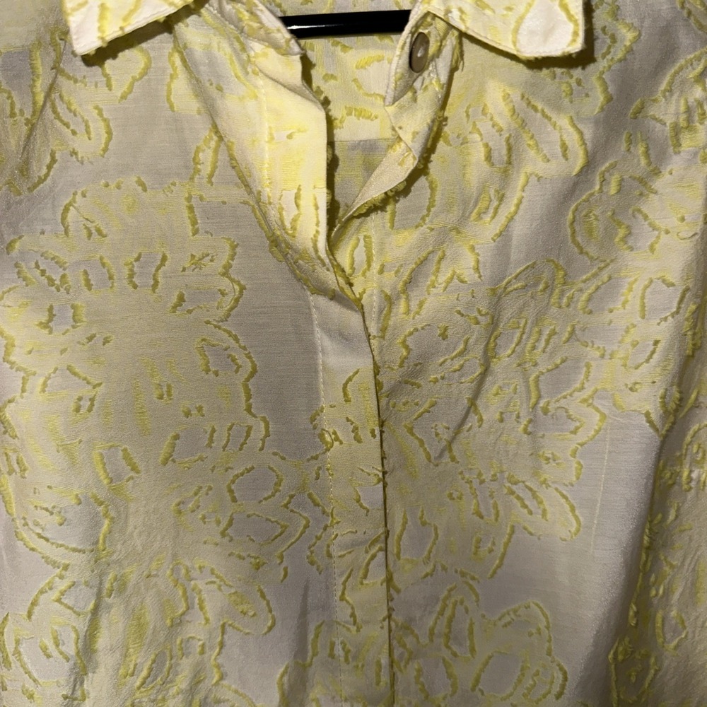 Hutch Dress Sleeveless Yellow Floral Size Small button Up Collar Neck NYC - Picture 11 of 12